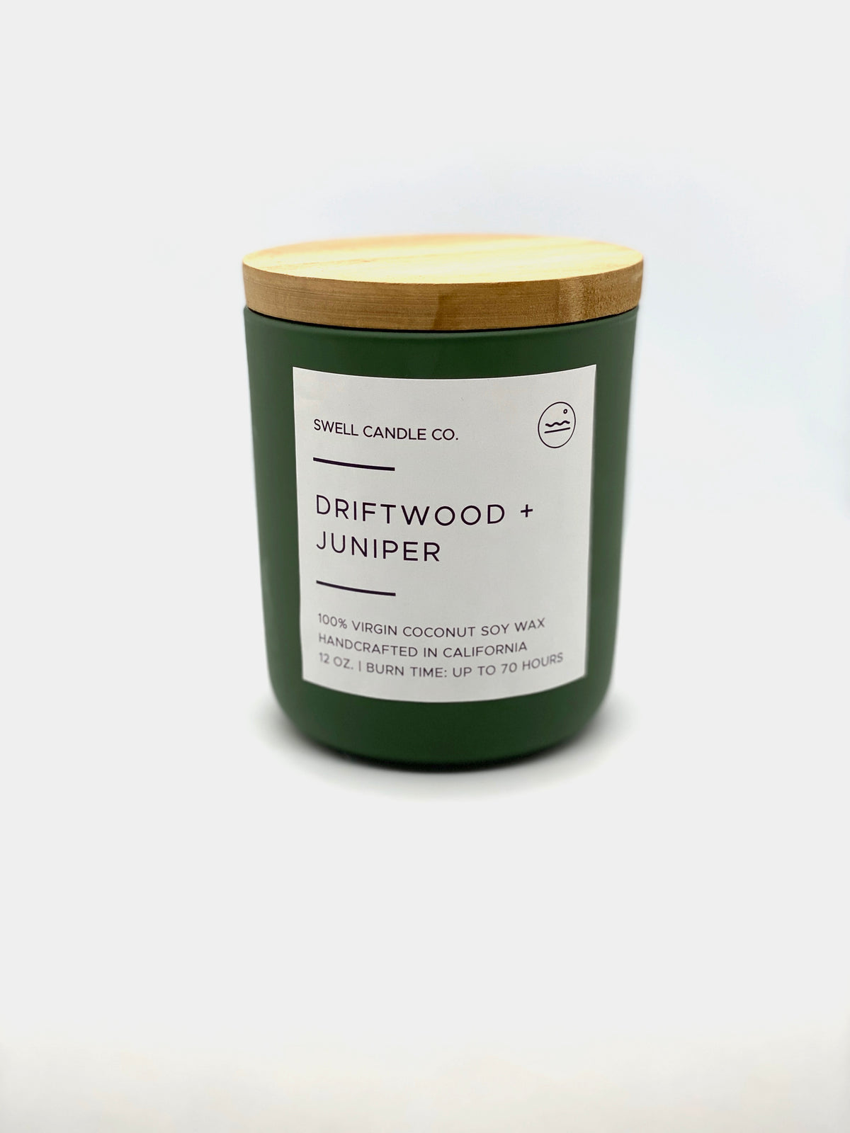 Driftwood + Juniper Coconut Soy Candle with Wooden Wick – Swell Candle Co
