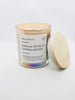 Dahlia Petals + Sandalwood Coconut Soy Candle with Wooden Wick